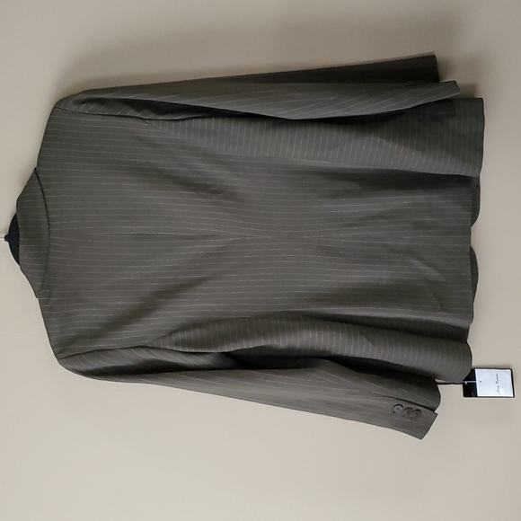 Worth Olive Green & White Pinstripe One Button Blazer Size 8 NWT'S - Picture 2 of 11